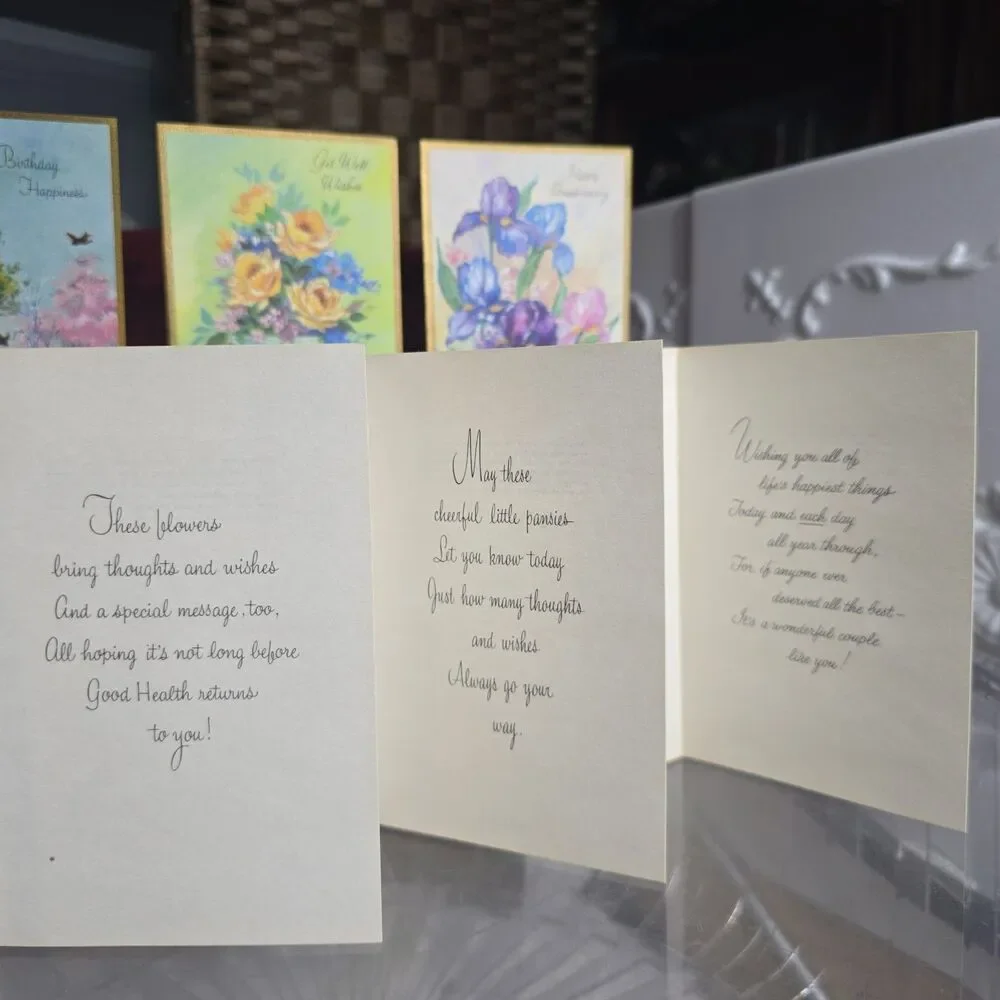 Vintage Box of 10 Greeting Cards Envelopes Painted by Richard Bauer By Mouth